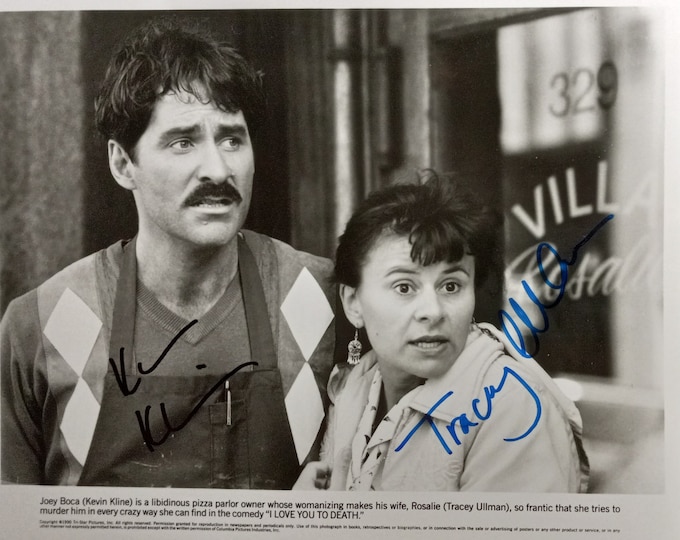 Kevin Kline & Tracey Ullman Authentic Signed 8x10 Photo W/ 3rd Party - I Love You To Death