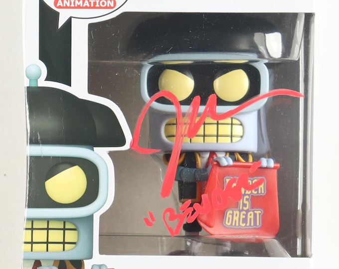 John DiMaggio Signed "Futurama" #1756 Matador Bender Funko Pop! Vinyl Figure Inscribed "Bender" W/ JSA COA