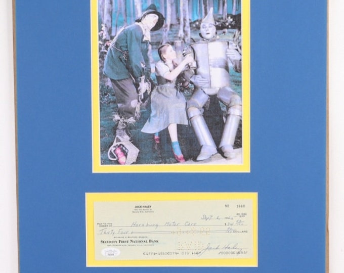 Jack Haley 16x20 Wizard Of Oz Authentic Signed Frame Ready Check Display W/ JSA COA