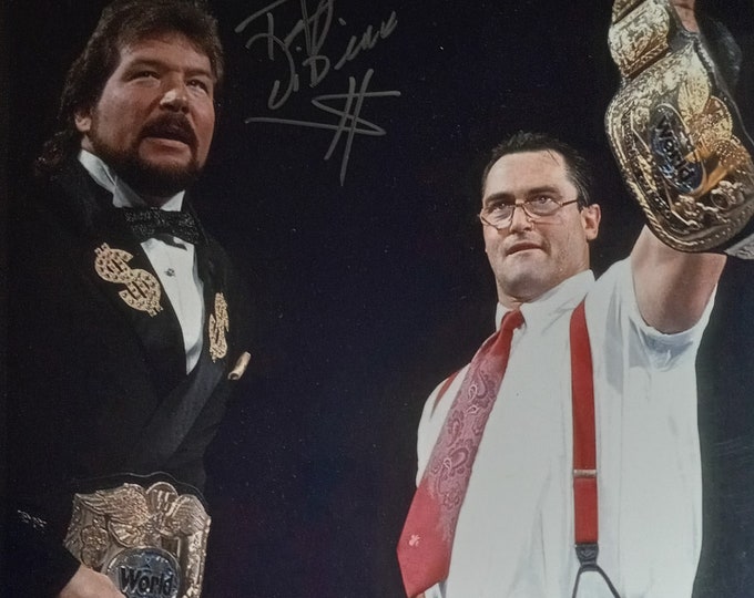 16x20 Ted DiBiase & IRS Authentic Dual Signed Photo W/ JSA COA - wwe wwf - Money Inc.