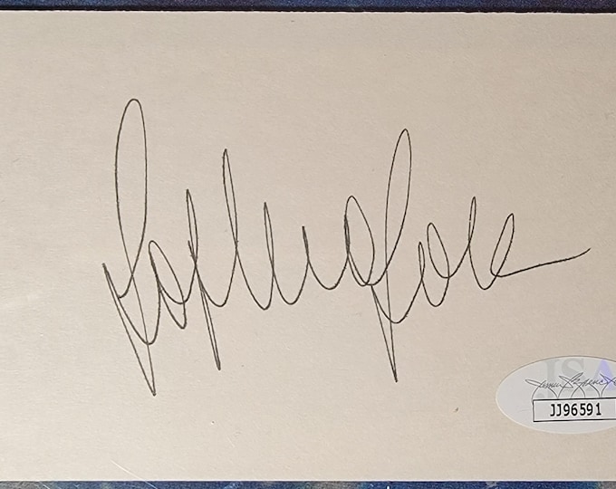 Sophia Loren Authentic Signed Index Card W/ ACOA Grumpy Old Men