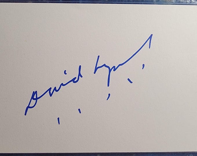 David Lynch Authentic Signed Index Card W/ ACOA Twin Peaks Mulholland Drive Eraserhead