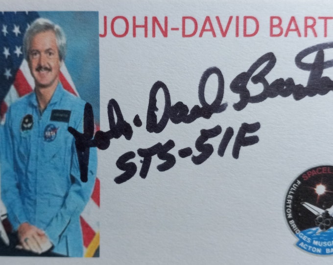 John-David Bartoe 3x5 Authentic Signed Index Card - NASA - Astronaut
