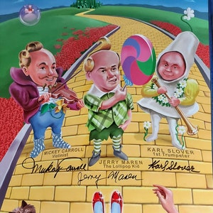 11x14 Wizard Of Oz Cast (X3) Auténtica Foto Firmada W/ JSA COA