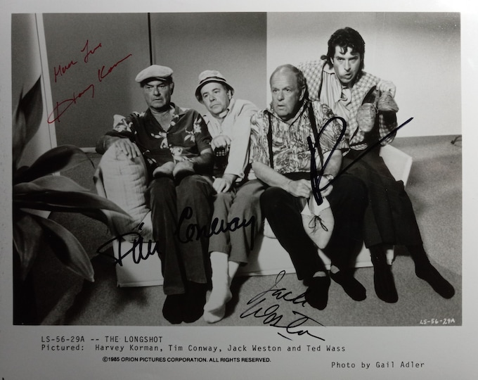 Tim Conway + Harvey Korman + Jack Weston + Ted Wass Authentic Signed 8x10 Photo W/ 3rd Party Authentication - The Longshot - Comedy Legends