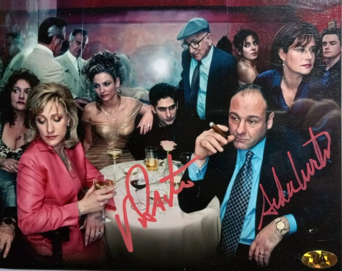 Vincent Pastore & Aida Turturro 8x Authentic Dual Signed Photo W/ MAB Hologram Authentication - The Sopranos