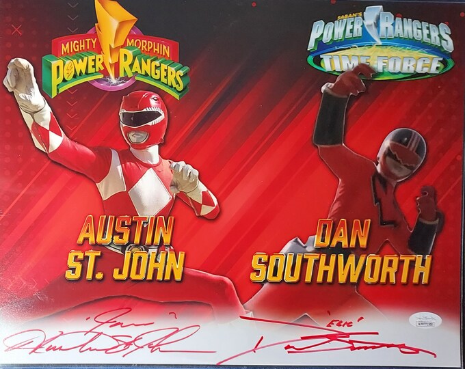 Austin St. John & Dan Southworth 11x14 Authentic Signed Photo W/ JSA COA - Power Rangers