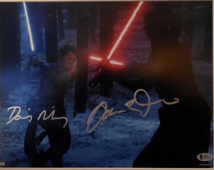 Daisy Ridley & Adam Driver 11x14 Authentic Dual Signed Photo W/ Beckett COA - Star Wars