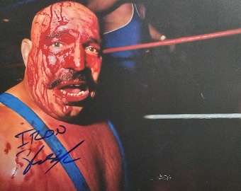 Iron Sheik Authentic Signed 8x10 Photo W/ Lighthouse COA - WWF - Make You Humble - Jabroni - Camel Clutch - Hossein Khosrow Ali Vaziri