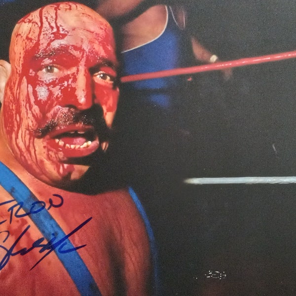 Iron Sheik Authentic Signed 8x10 Photo W/ Lighthouse COA - WWF - Make You Humble - Jabroni - Camel Clutch - Hossein Khosrow Ali Vaziri