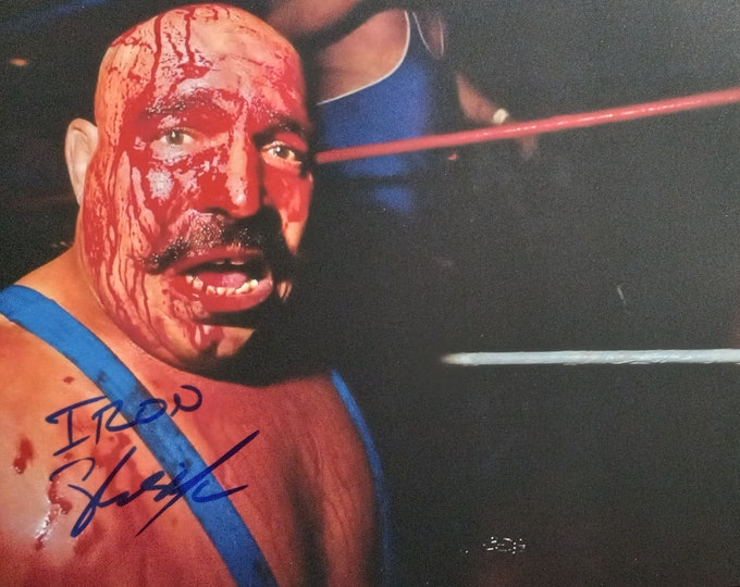 Iron Sheik Authentic Signed 8x10 Photo W/ Lighthouse COA - WWF - Make You Humble - Jabroni - Camel Clutch - Hossein Khosrow Ali Vaziri