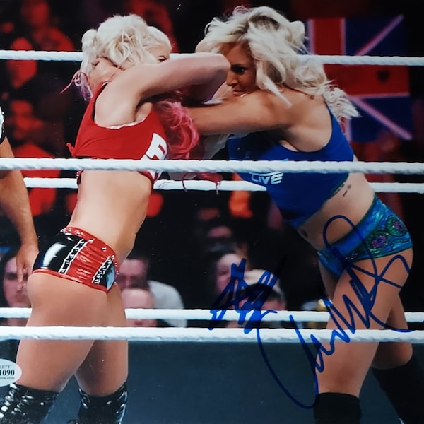 Alexa Bliss & Charlotte Flair Dual Authentic Signed 8x10 Photo W/ Beckett COA - WWE