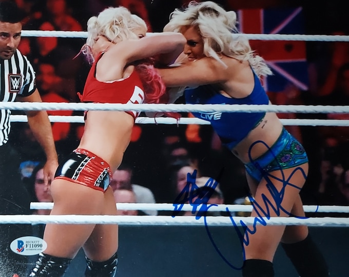 Alexa Bliss & Charlotte Flair Dual Authentic Signed 8x10 Photo W/ Beckett COA - WWE