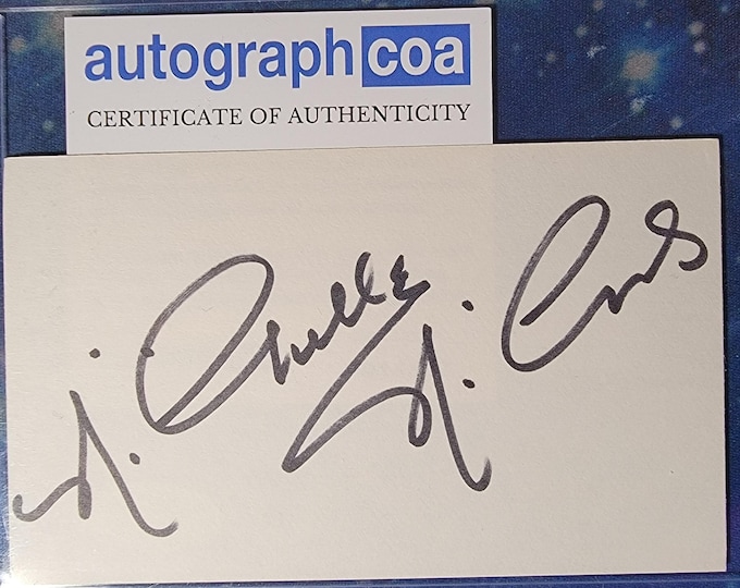 Nichelle Nichols Authentic Signed Index Card W/ ACOA Star Trek Uhura