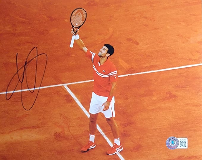 Novak Djokovic Signed 8x10 Photo W/ Beckett BAS COA Tennis Great