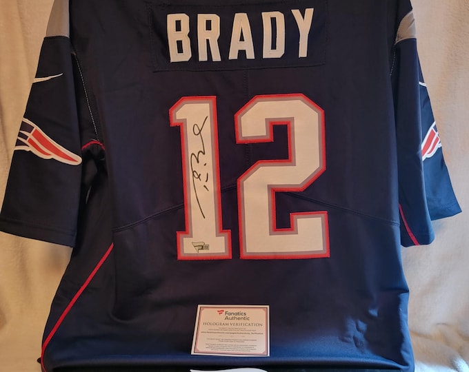 Tom Brady Authentic Signed Navy Blue Jersey W/ Fanatics COA NE Patriots #12 GOAT