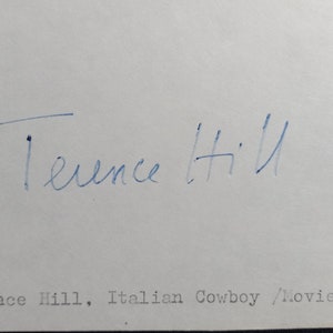 Terence Hill - Spaghetti Western Icon - Authentic Signed 3x5 Index Card - Trinity Series W/ Bud Spencer