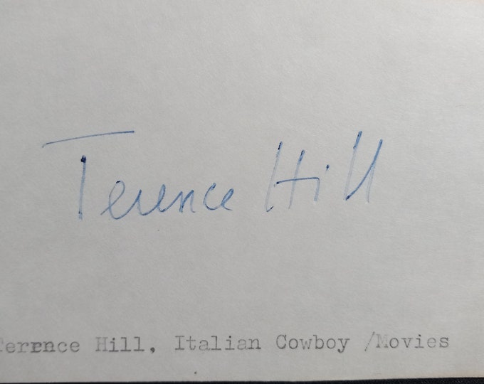 Terence Hill - Spaghetti Western Icon - Authentic Signed 3x5 Index Card - Trinity Series W/ Bud Spencer