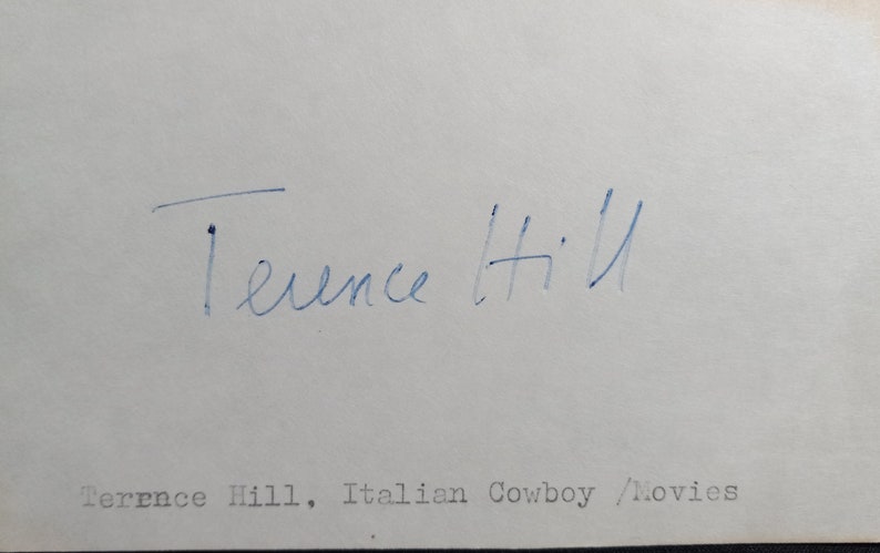 Terrence R. Cook Signature Terence Hill - Spaghetti Western Icon - Authentic Signed 3x5 Index Card ...