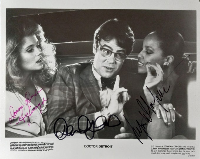 Dan Aykroyd, Donna Dixon, Lynn Whitfield Authentic Triple Signed Vintage 8x10 Photo W/ 3rd party Authentication - Doctor Detroit