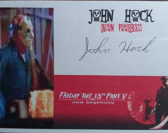 John Hock 3x5 Authentic Signed Index Card - Friday The 13th - Very Rare Signer