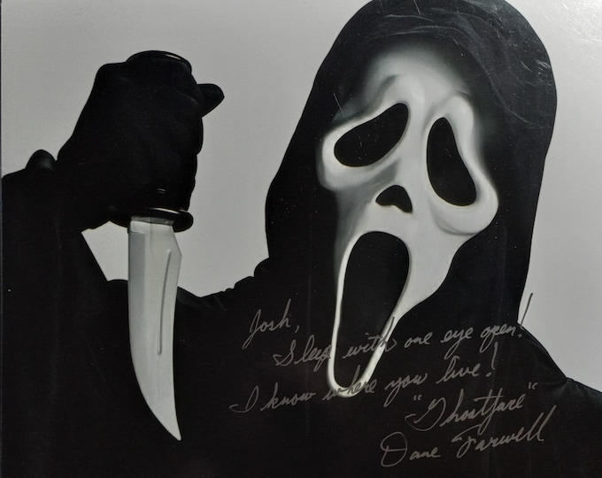 Old Captain's "To Josh" Personalized Authentic Signed 8x10 Photo W/ Lighthouse COA - Dane Farwell - Scream 1,2,4 Ghostface Great Inscription