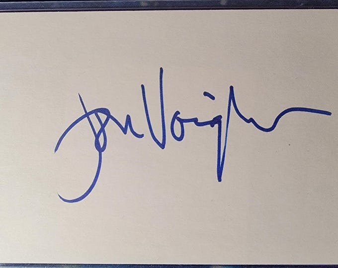 Jon Voight Authentic Signed Index Card W/ ACOA Midnight Cowboy