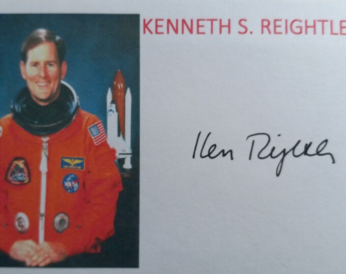 Kenneth S. Reightler Jr. 3x5 Authentic Signed Index Card - NASA - Astronaut