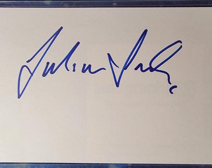Julian Sands Authentic Signed Index Card W/ ACOA Warlock Arachnophobia