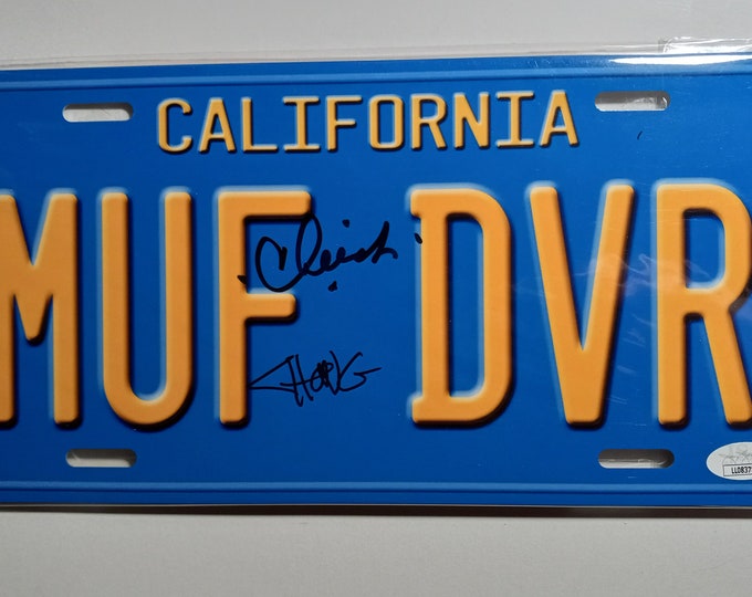 Cheech & Chong Authentic Signed Vinyl License Plate W/ JSA Authentication - MUF-DVR