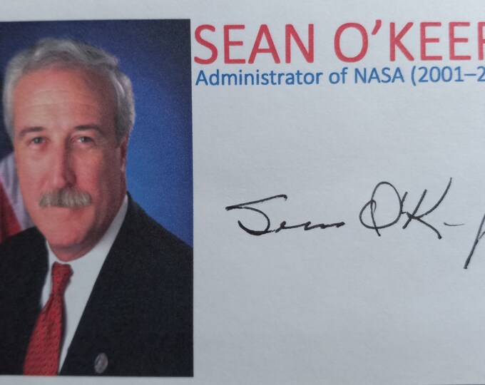 Sean O'Keefe 3x5 Authentic Signed Index Card - NASA - Admin.