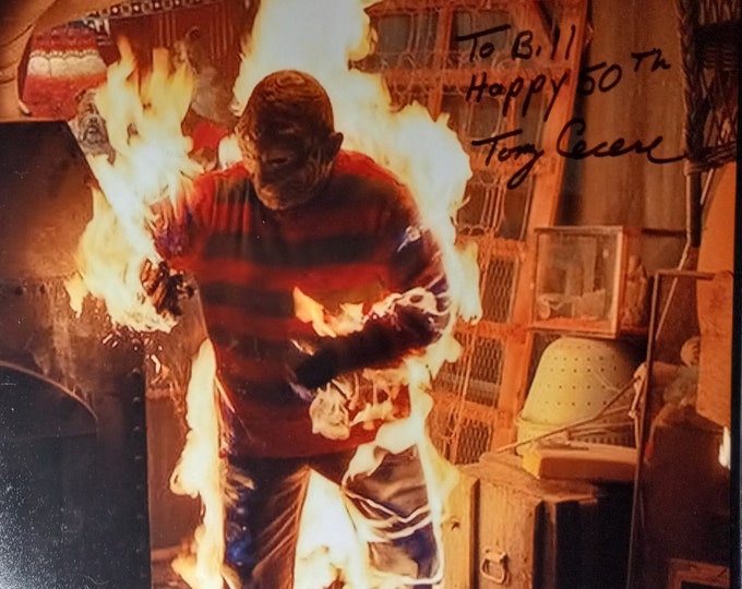 Tony Cecere Authentic Signed 8x10 Photo W/ COA - Inscribed: "To Bill, Happy 50th" - Freddy Krueger Stuntman