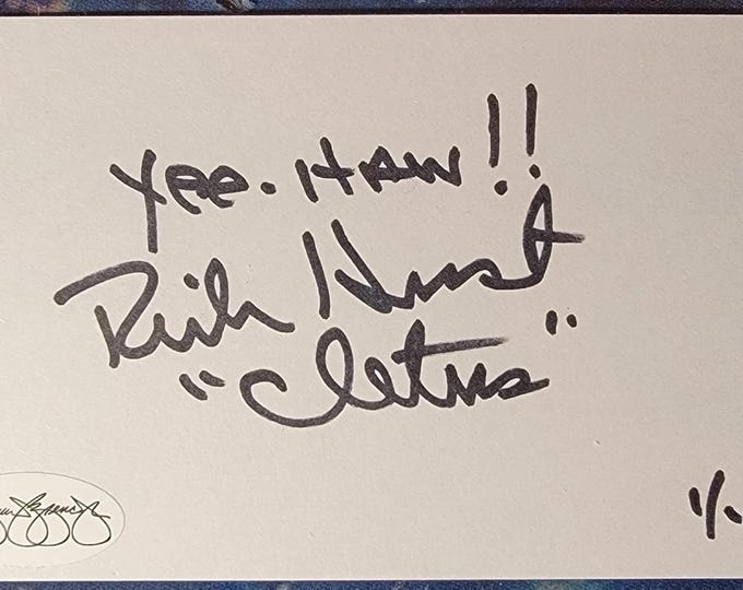 Rick Hurst Authentic Signed Index Card JSA COA Sticker Dukes Of Hazzard Cletus