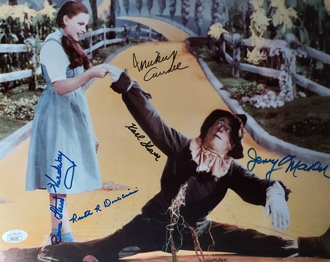 11x14 Wizard Of Oz Cast (X5) Authentic Signed Photo W/ JSA COA