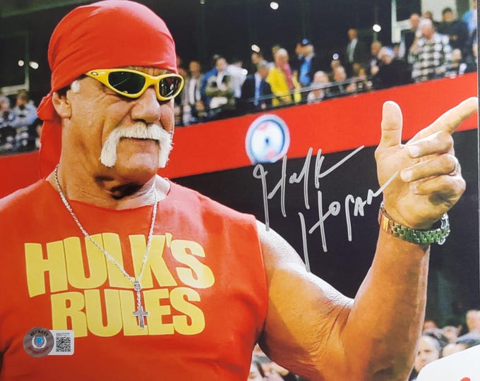 Hulk Hogan Authentic Signed 8x10 Photo W/ Beckett BAS COA wwe wcw awa wwf nwo