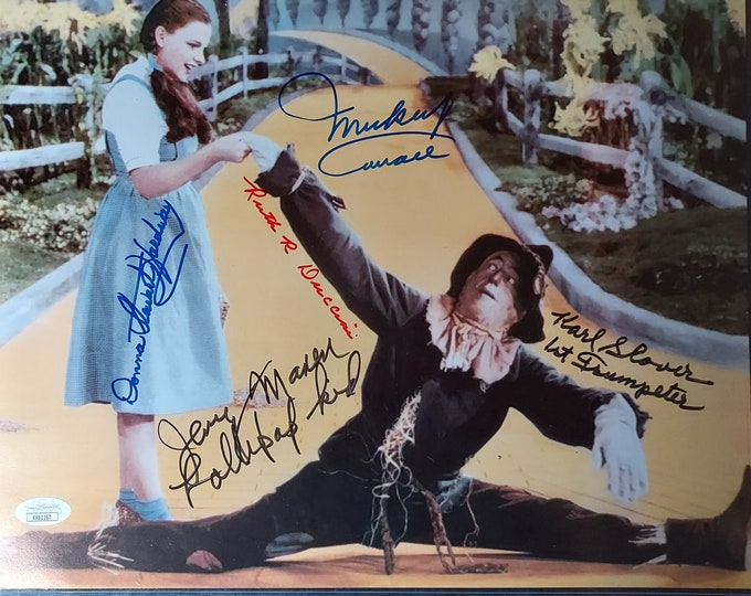 11x14 Wizard Of Oz Cast (X5) Authentic Signed Photo W/ JSA COA