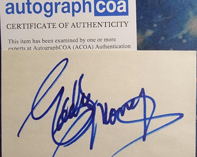 Eddie Money Authentic Signed Index Card W/ ACOA Take Me Home Tonight