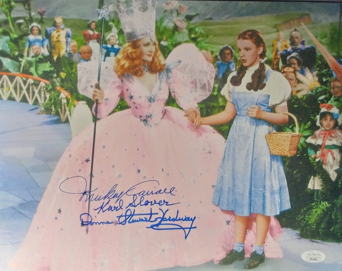 Wizard Of Oz 11x14 Authentic Cast (X3) Signed Photo W/ JSA Sticker Authentication