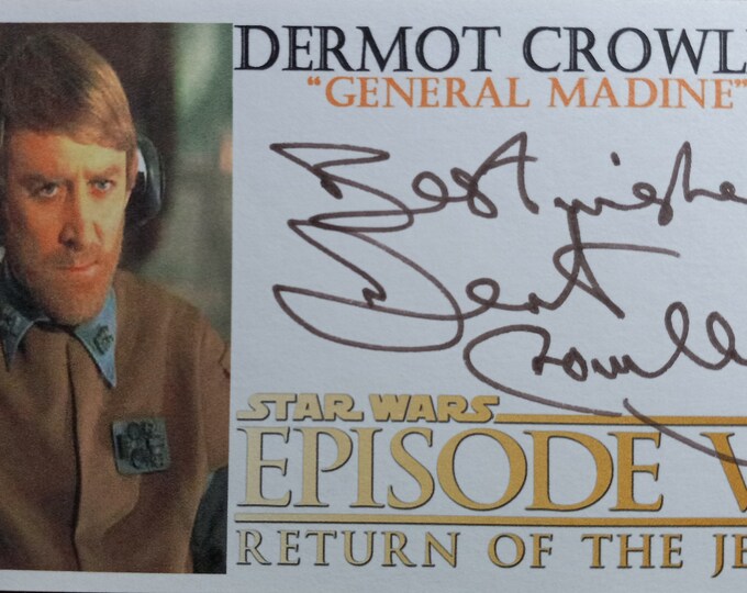 Dermot Crowley 3x5 Authentic Signed Index Card - Star Wars