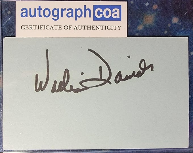 William Daniels Authentic Signed Index Card W/ ACOA Boy Meets World Knight Rider