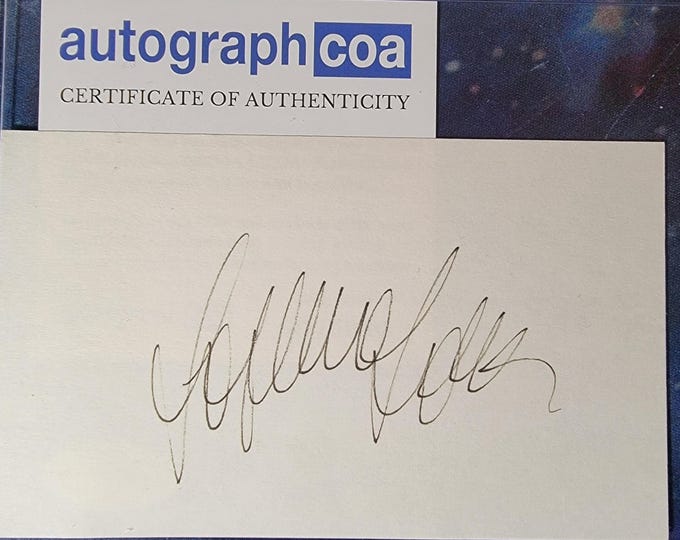 Sophia Loren Authentic Signed Index Card W/ ACOA Grumpy Old Men