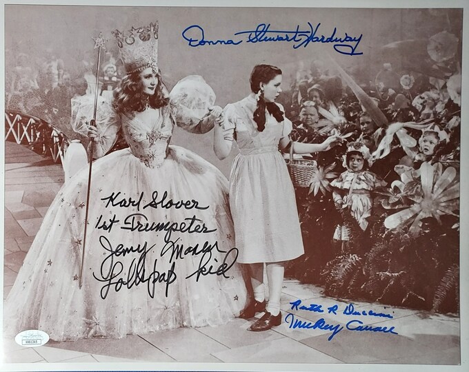 11x14 Wizard Of Oz Cast (X5) Authentic Signed Photo W/ JSA COA