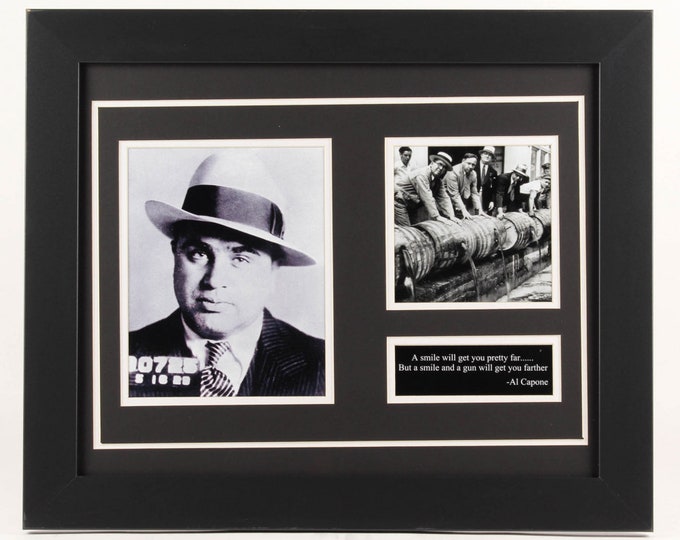 Al Capone Custom Framed Display 19 1/2" x 23 1/2"
