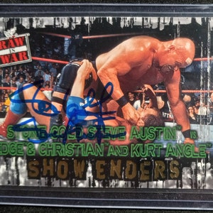 Vintage WWF Stone Cold Steve Austin #91 Authentic Signed Trading Card - In Person Signed - wwe wcw
