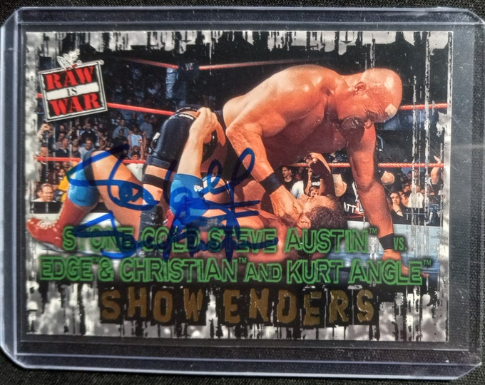 Vintage WWF Stone Cold Steve Austin #91 Authentic Signed Trading Card - In Person Signed - wwe wcw