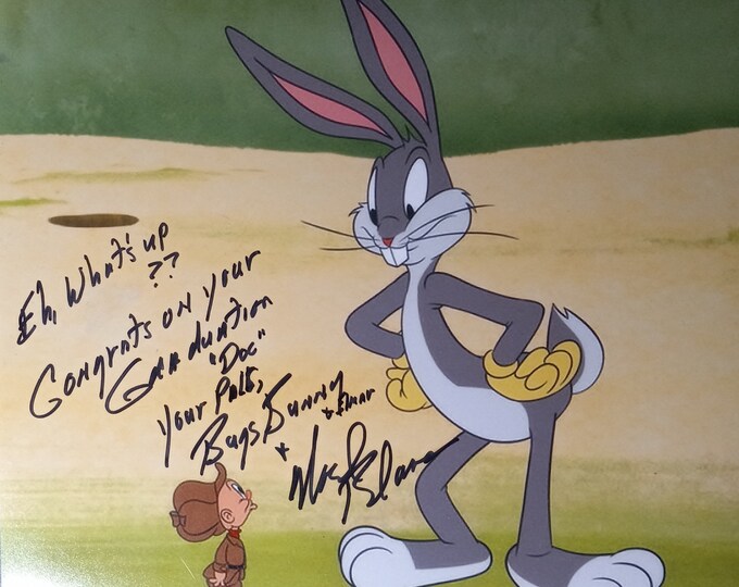 Noel Blanc Authentic Signed 8x10 Photo W/ COA - Bugs Bunny + Elmer Fudd - With Inscriptions