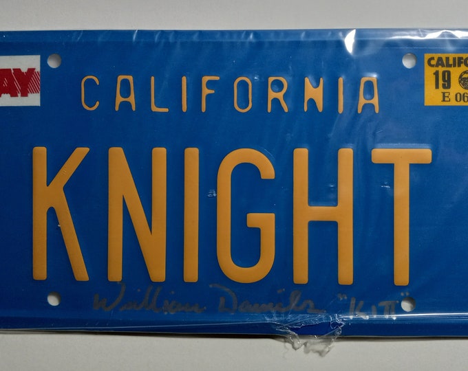 William Daniels Authentic Signed License Plate W/ JSA Authentication - K.I.T.T. - Knight Rider