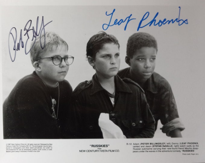 Joaquin "Leaf" Phoenix & Peter Billingsley Authentic Vintage Signed 8x10 Photo W/ 3rd Party Authentication - Russkies