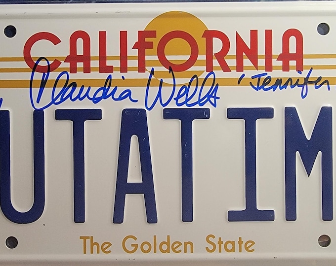 Claudia Wells Signed Metal License Plate W/ JSA COA Back To The Future