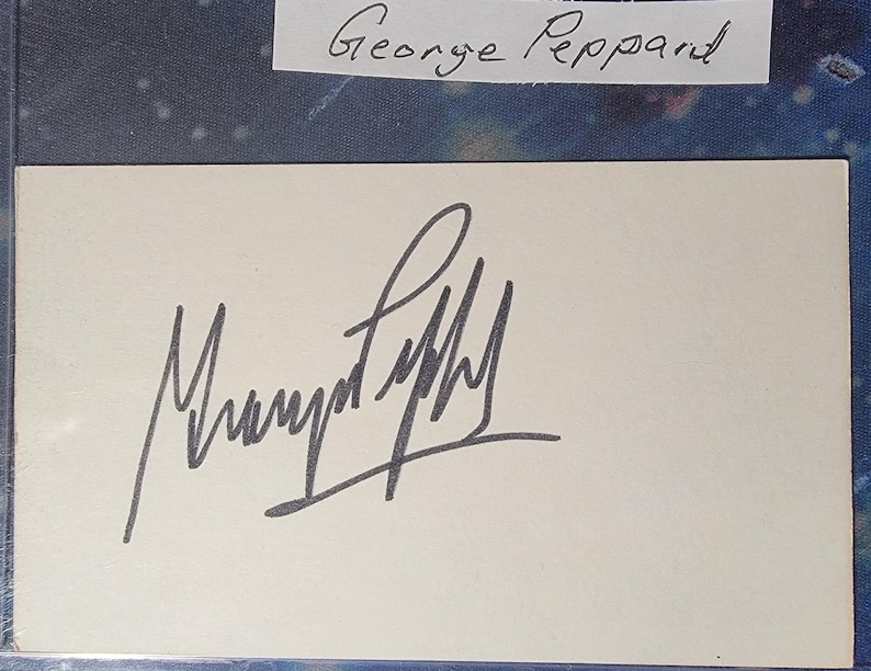 George Peppard Signed Index Card W/ Beckett BAS COA the A-team Hannibal ...